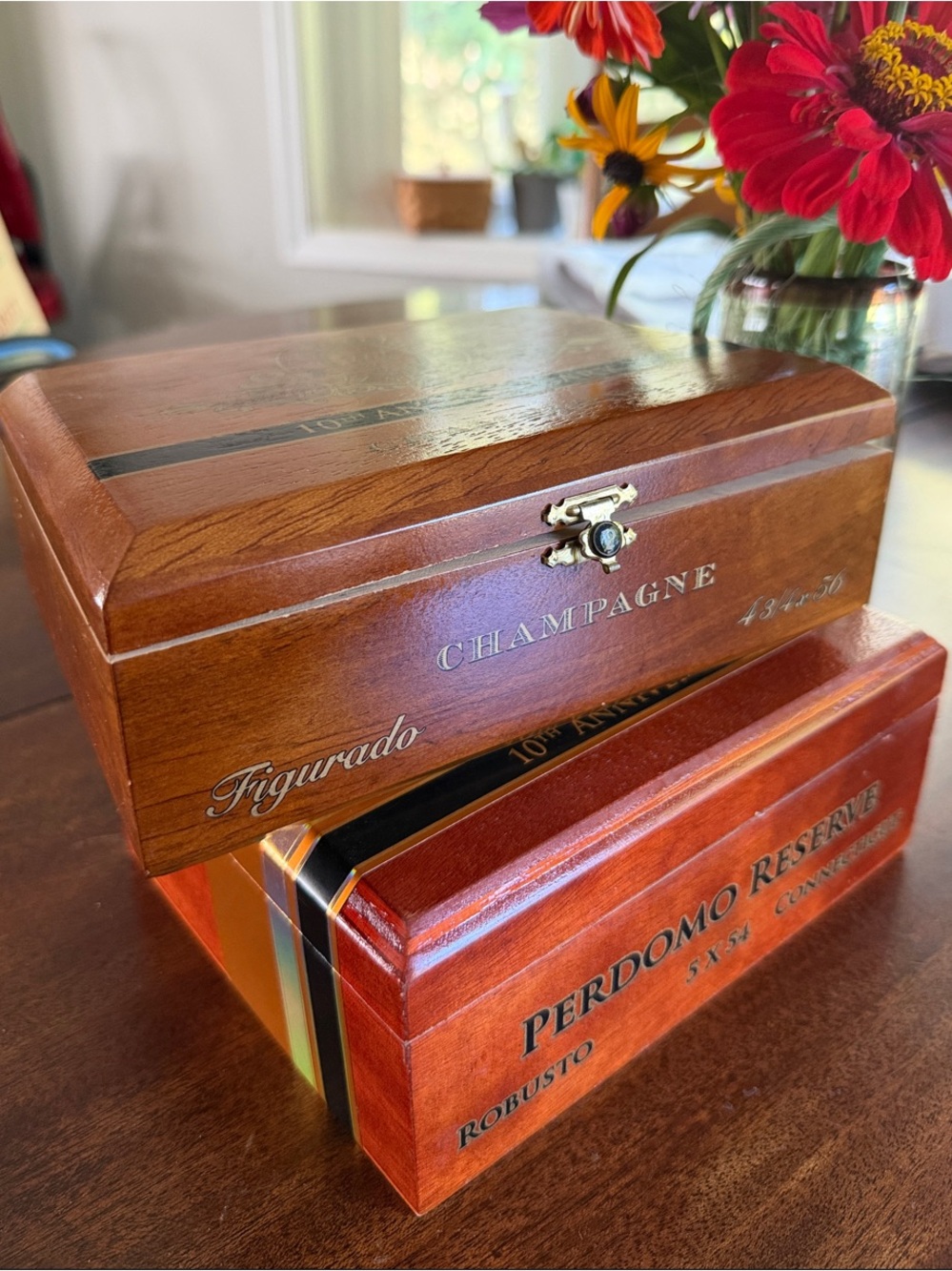 Cigar Boxes to up cycle  10th Anniversary Decorative Wood Boxes set of 2
